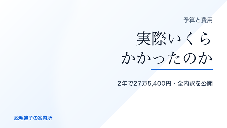メンズ脱毛の総額は27万5,400円でした|2年・のべ42回の内訳を1円単位で公開